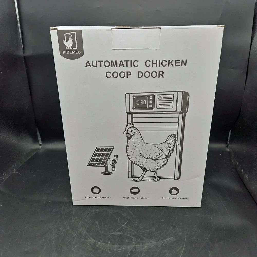 Automatic Chicken Coop Door Solar Powered Chicken Door with Light Sensor NEW
